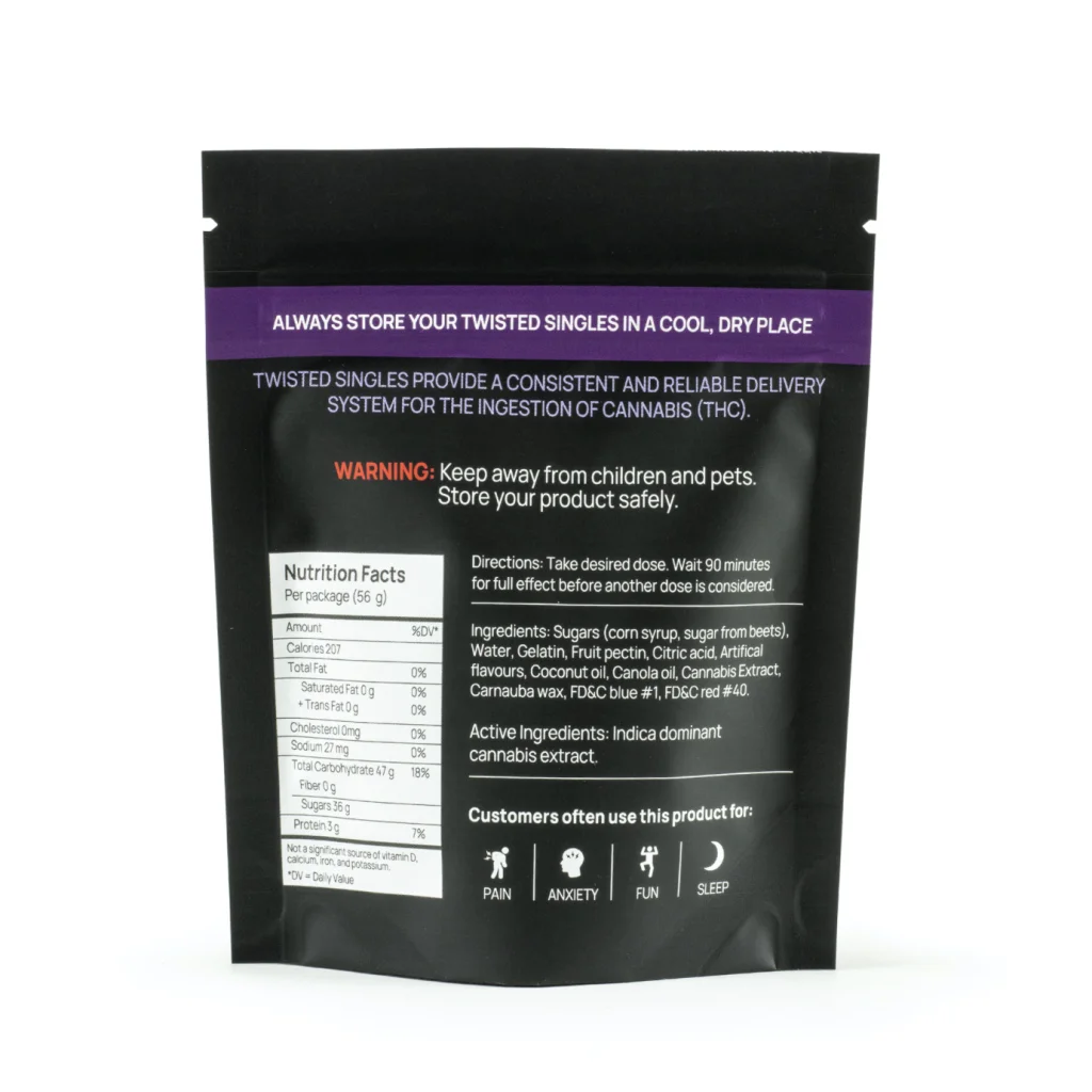 Twisted Extracts - Sour Grape Twisted Singles (160 mg THC, Indica) - Image 2