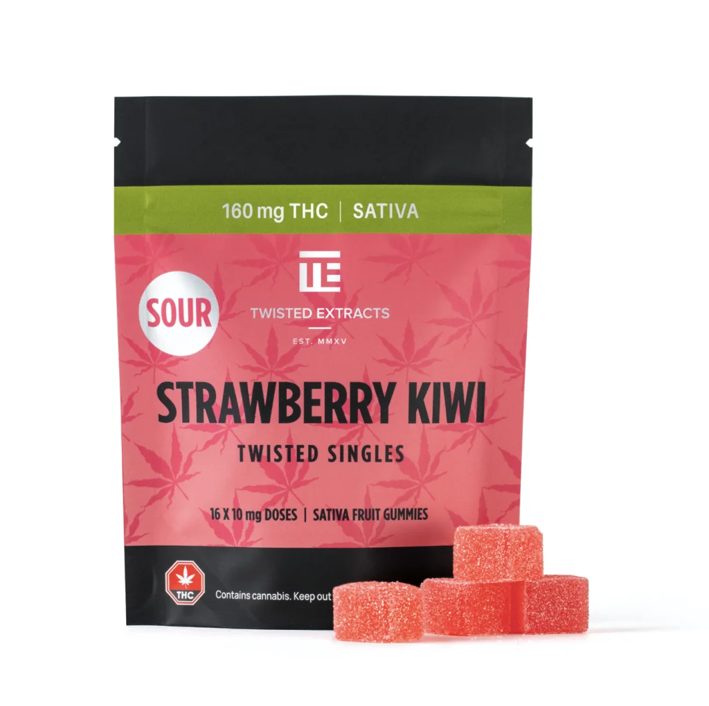 Twisted Extracts - Sour Strawberry Kiwi Twisted Singles (160 mg THC, Sativa)