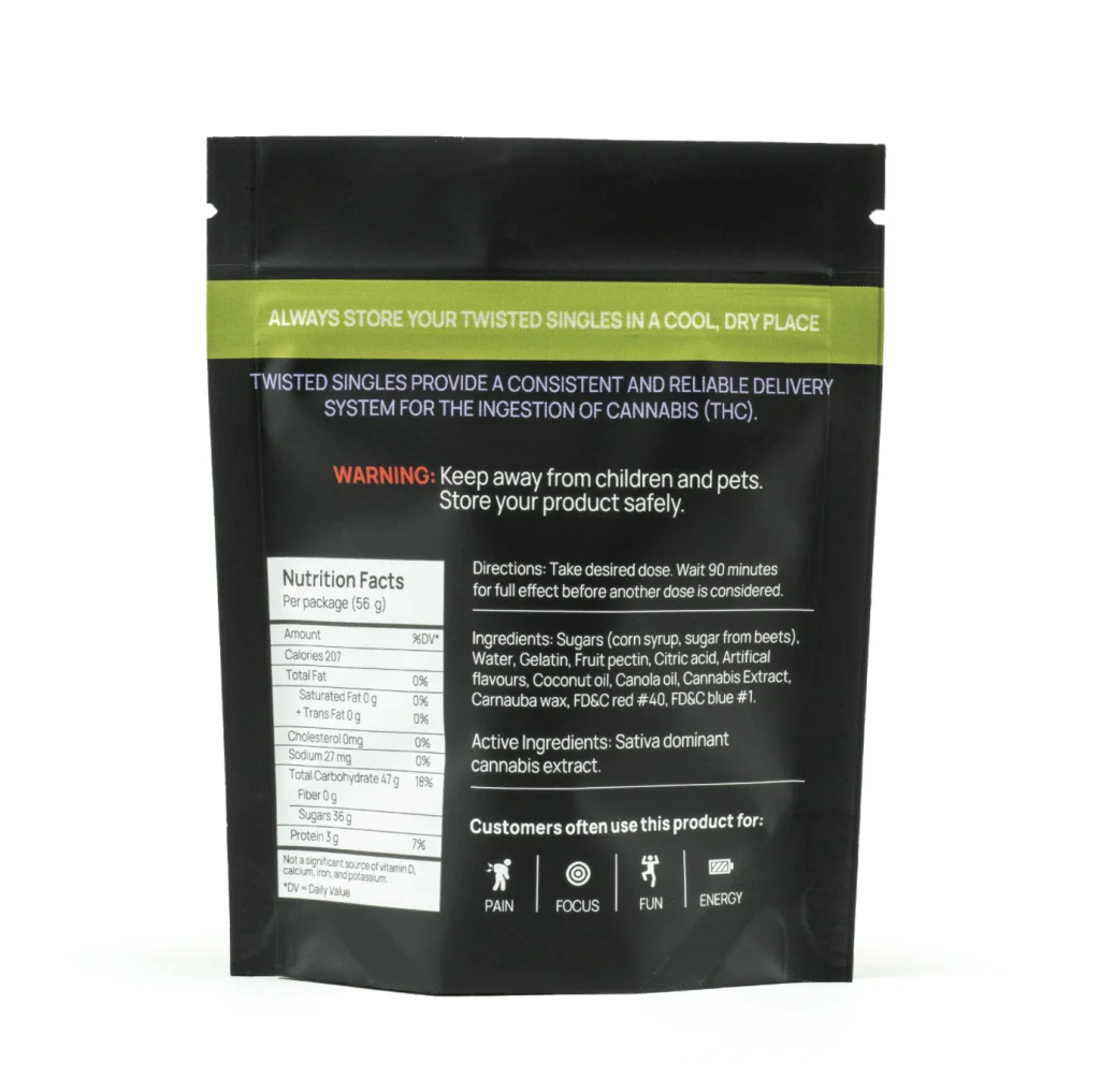 Twisted Extracts - Sour Strawberry Kiwi Twisted Singles (160 mg THC, Sativa) - Image 2