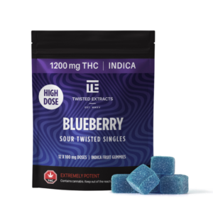 Twisted Extracts - Blueberry High Dose Twisted Singles (1200 Mg THC, Indica)