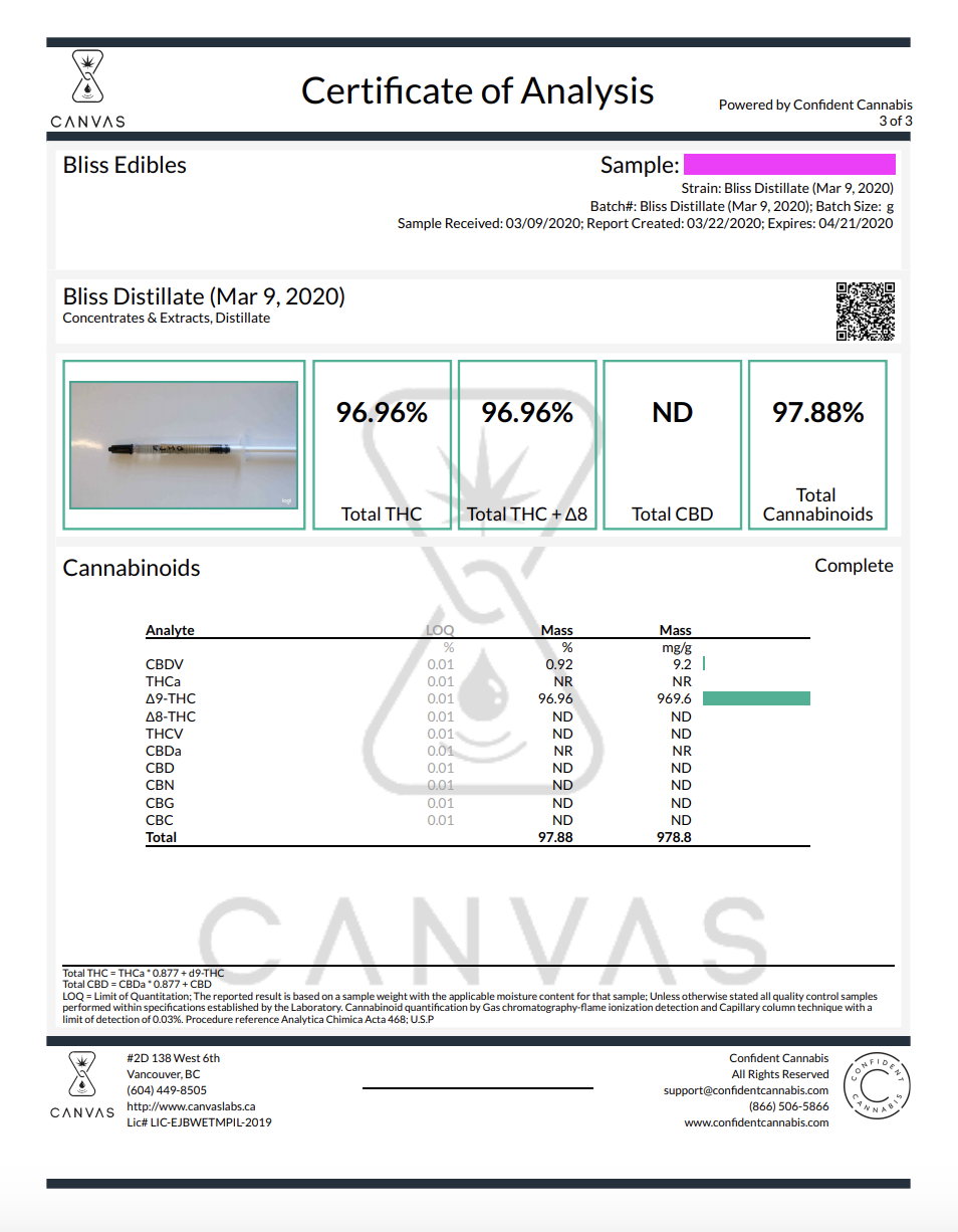 Bliss Edibles - Sweet Escape (1080mg thc) - Image 4